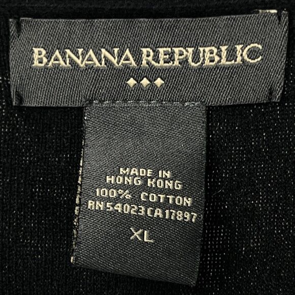 Banana Republic‎ Sweater Vest Sleeveless Shell Tank Black 100% Cotton Women XL - Picture 3 of 3